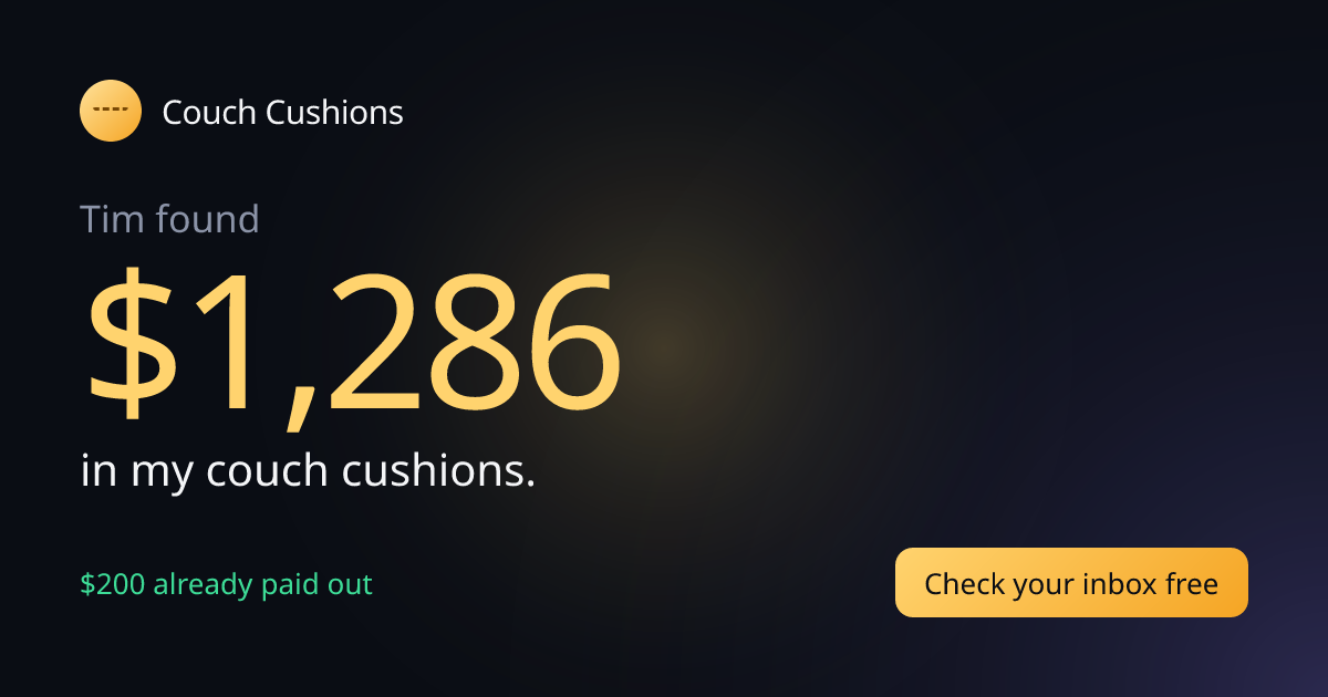 I found $1286 in my couch cushions